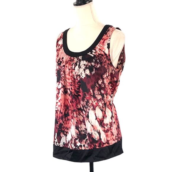 Ann Taylor Factory Women’s Burgundy, Mauve, White & Black Satin Tank Size 12 - Picture 2 of 11